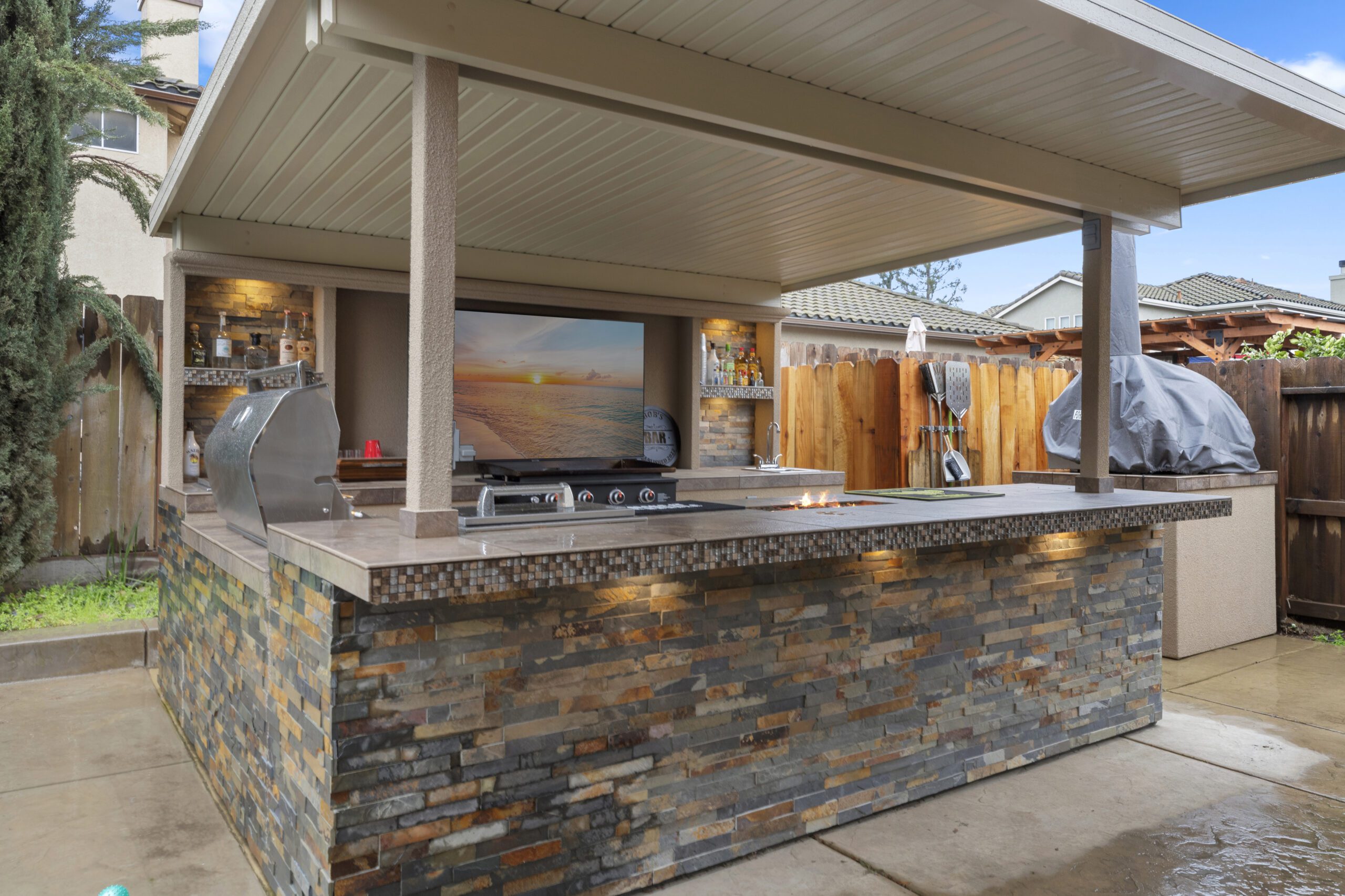 outdoor kitchen after